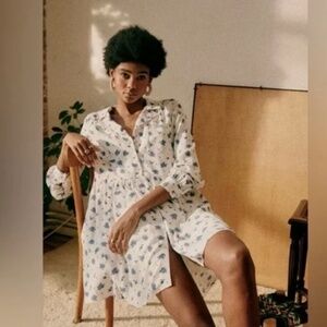 Sezane Aurora Dress in Blue Rose- Size 8